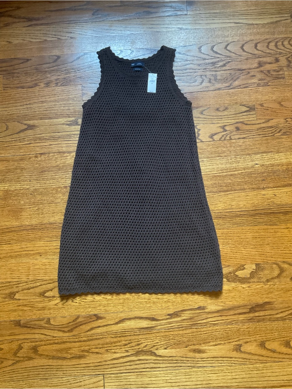 GAP Brown Open-Knit Tank Top
